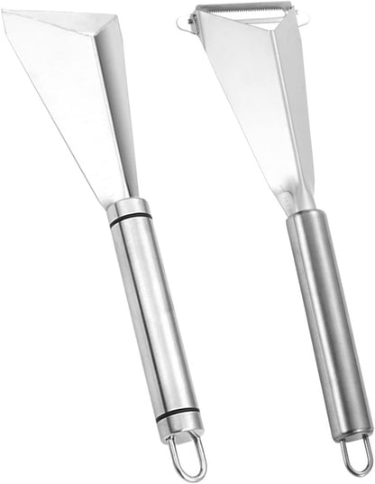 Fruit Carving Knife, 2 Pack Fruit Cutter, Stainless Steel Vegetable Carving Tools, Triangular Shape DIY Carving Knives for Home Kitchen Platter Tray Decoration（Silver）