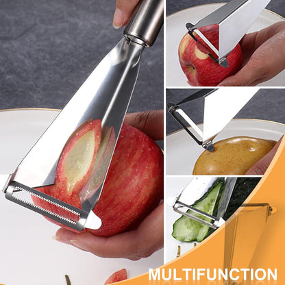 Fruit Carving Knife, 2 Pack Fruit Cutter, Stainless Steel Vegetable Carving Tools, Triangular Shape DIY Carving Knives for Home Kitchen Platter Tray Decoration（Silver）