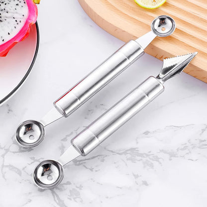 Fruit Carving Knife, 2 Pack Fruit Cutter, Stainless Steel Vegetable Carving Tools, Triangular Shape DIY Carving Knives for Home Kitchen Platter Tray Decoration（Silver）