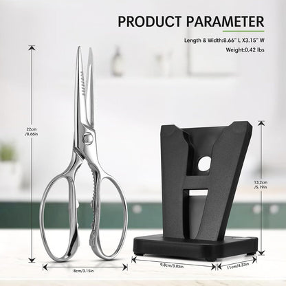 Heavy Duty Kitchen Scissors, Kitchen Shears for Meat, Chicken, Fish, Poultry, Herb and Bread - Stainless Steel Detachable All Purpose Cooking Shears, Dishwasher Safe