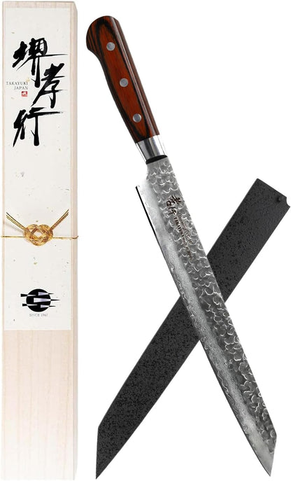 Sakai Takayuki 【The knife brand favored by Japanese chefs】 Damascus Sushi Sashimi Yanagiba Japanese 10.5 inch (MPN DY270)