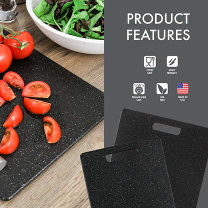 Superboard Pastry Board and Cutting Boards, Set of Two, Midnight Granite Color