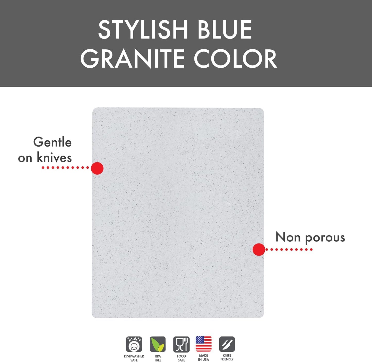 Superboard Pastry Board and Cutting Boards, Set of Two, Midnight Granite Color