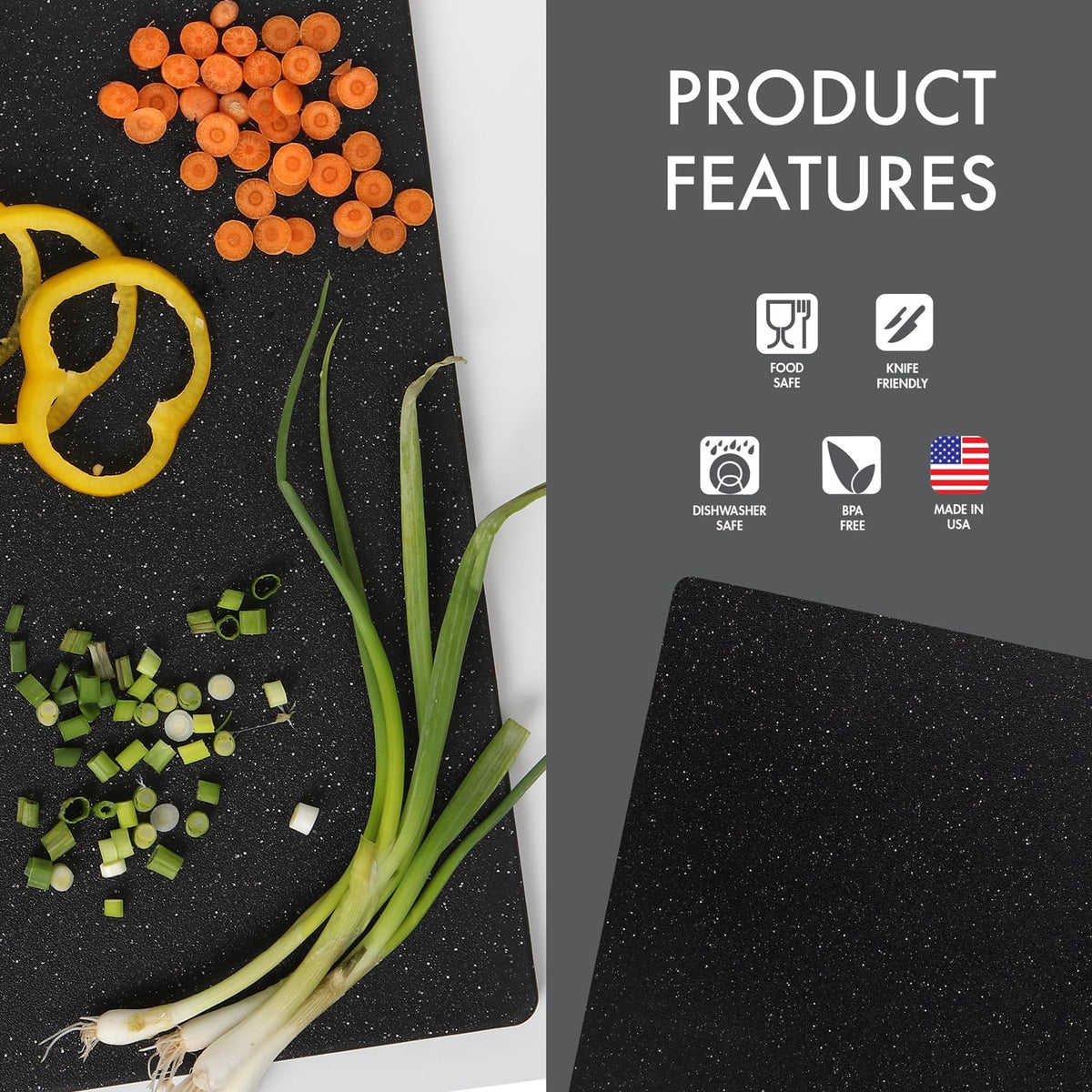 Superboard Pastry Board and Cutting Boards, Set of Two, Midnight Granite Color