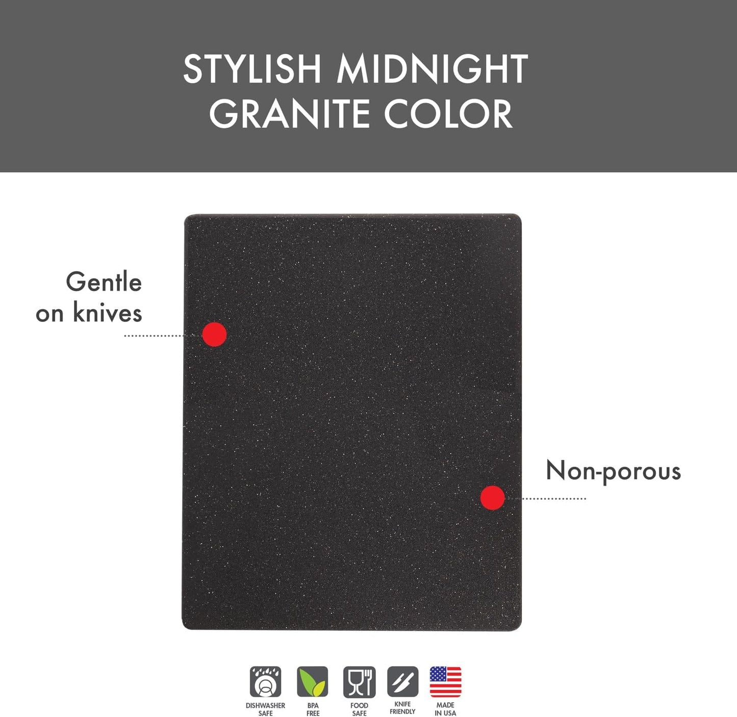 Superboard Pastry Board and Cutting Boards, Set of Two, Midnight Granite Color