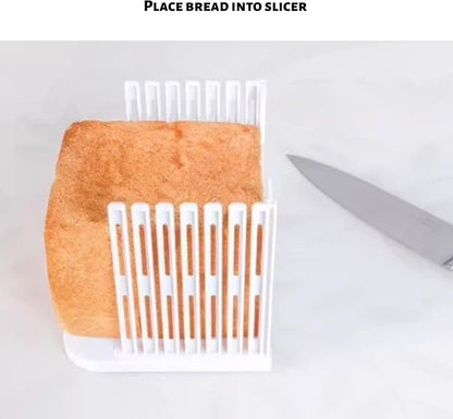 Bread Slicer for Homemade Breads, Toast Slicer, Adjustable Thickness Slicing Guide, Foldable Portable Bread Cutter Suitability for Homemade Breads, Bagels, Loafs, Cakes - Kitchen Baking Tool