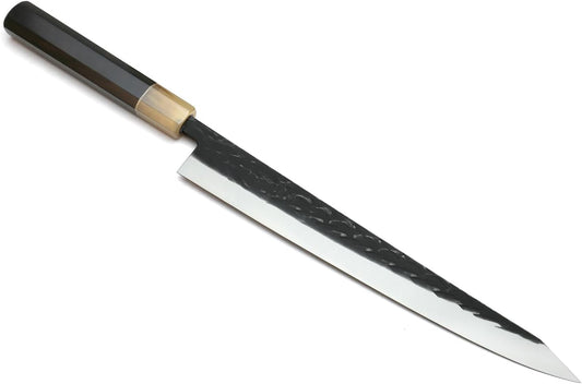Yoshihiro High Performance SLD Kurouchi Sujihiki Kiritsuke Slicer Knife Ebony Handle (10.5"(270mm) & No Saya)