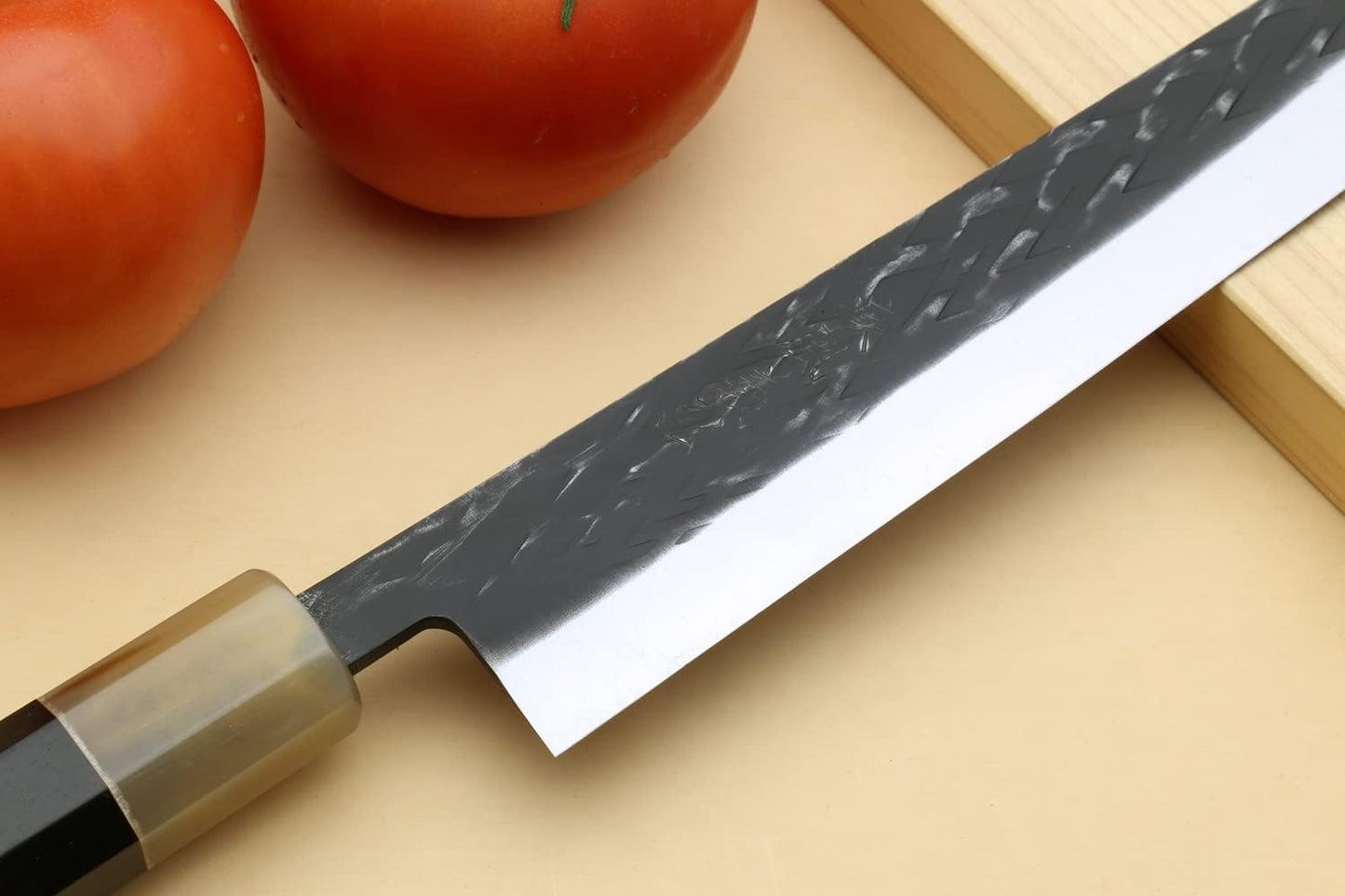 Yoshihiro High Performance SLD Kurouchi Sujihiki Kiritsuke Slicer Knife Ebony Handle (10.5"(270mm) & No Saya)