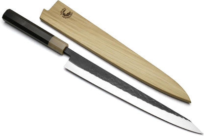 Yoshihiro High Performance SLD Kurouchi Sujihiki Kiritsuke Slicer Knife Ebony Handle (10.5"(270mm) & No Saya)