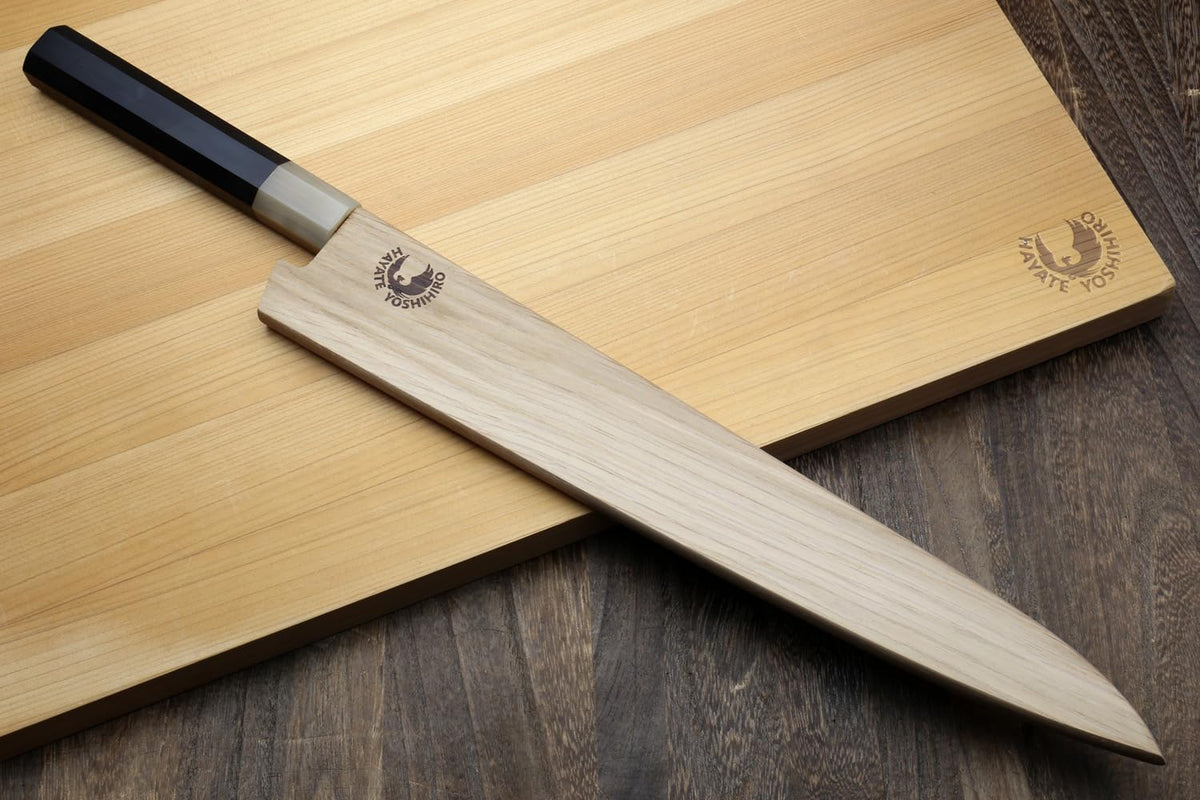 Yoshihiro High Performance SLD Kurouchi Sujihiki Kiritsuke Slicer Knife Ebony Handle (10.5"(270mm) & No Saya)