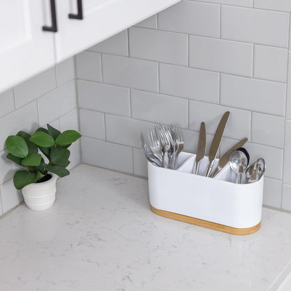 ® White Countertop Silverware Holder