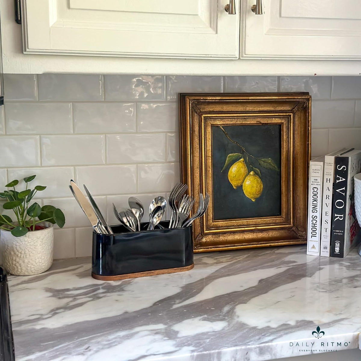 ® White Countertop Silverware Holder
