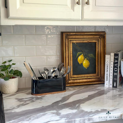 ® White Countertop Silverware Holder