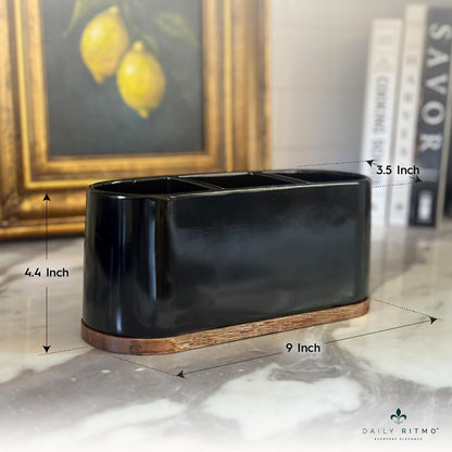 ® White Countertop Silverware Holder