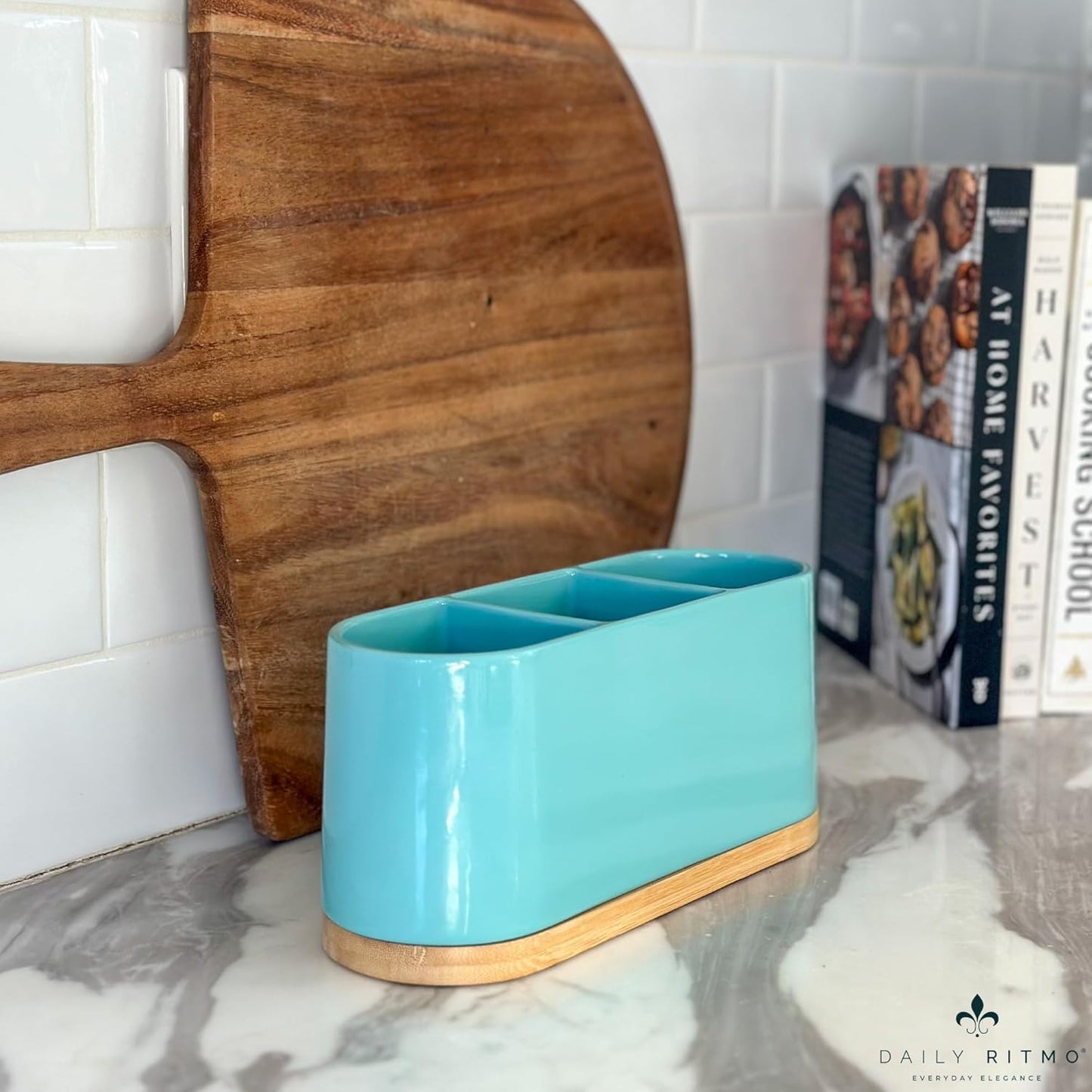 ® White Countertop Silverware Holder