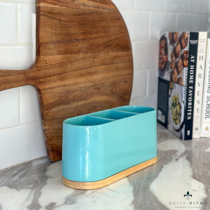 ® White Countertop Silverware Holder
