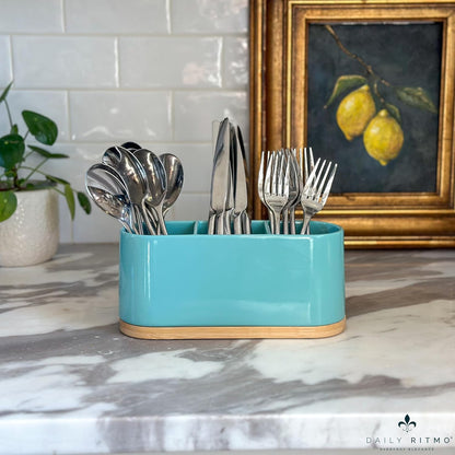 ® White Countertop Silverware Holder