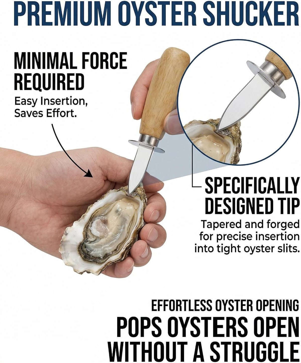 Oyster Shucking Knife, 2 Pack Oyster Knife Shucker Set with 2 Professional Grade Cut Resistant Gloves, Stainless Steel Seafood Opener Tools