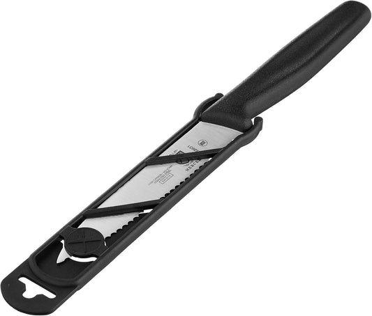 Pointed Tip Wavy Bar Knife, 4 Edge, Black