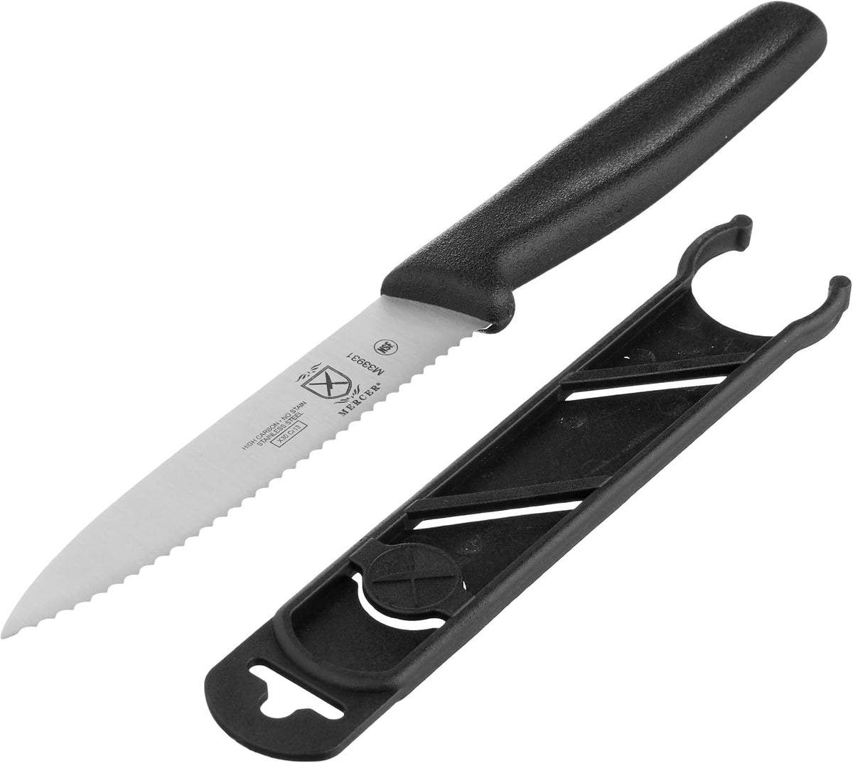 Pointed Tip Wavy Bar Knife, 4 Edge, Black
