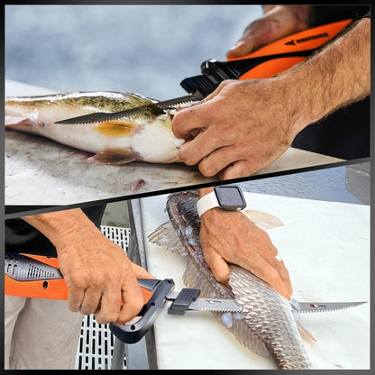 Speed Demon 110v Electric Fillet Knife for Fish | 7"&9" Blades, 15500 RPM AC Motor, 420 Stainless Blade, Non-Slip Grip & Safety Lock, 8 Foot Power Cord, Protective Case