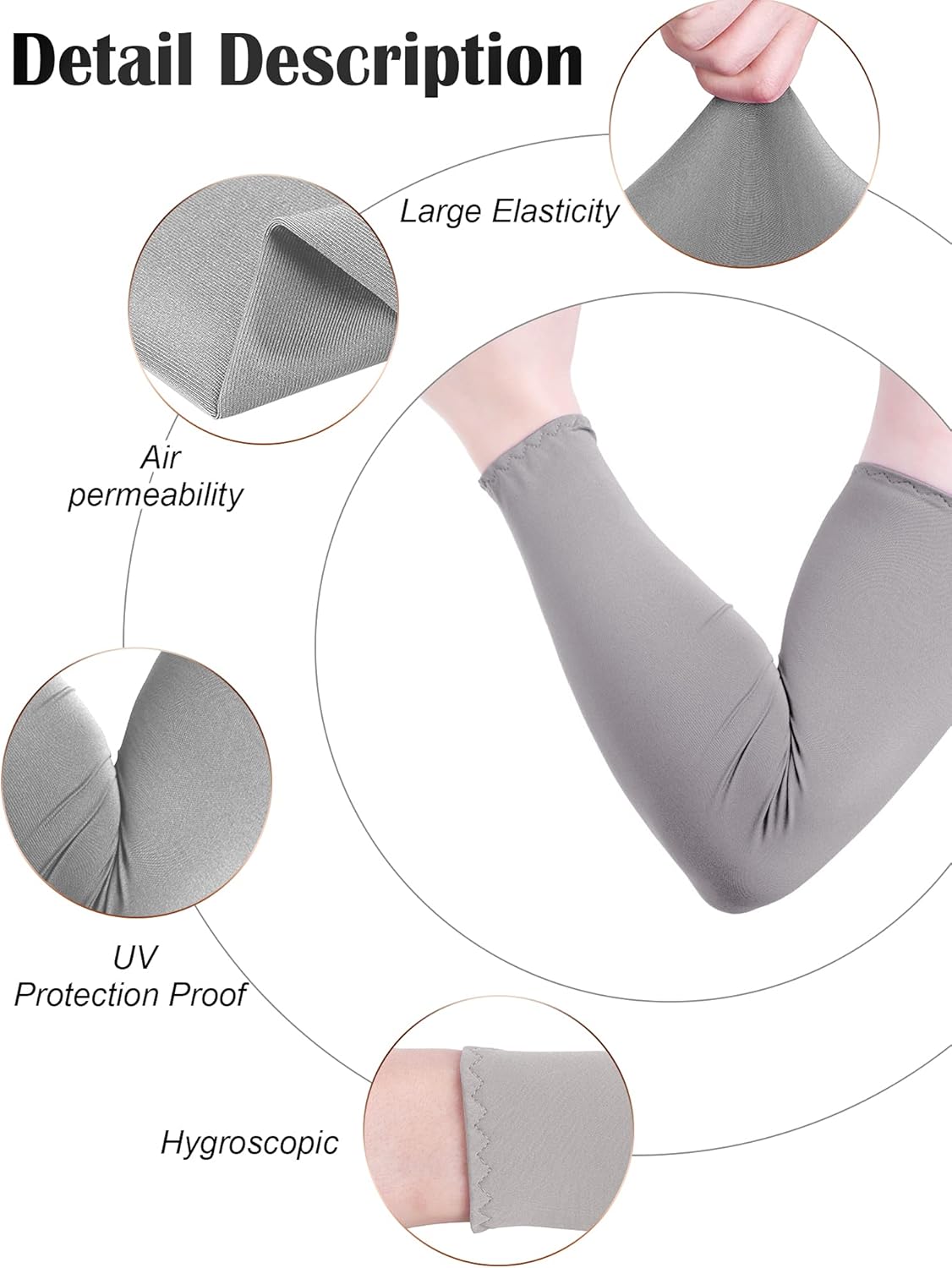 9 Pairs UV Protection Sleeves Cooling Sleeves Long Arm Covers Arm Sleeves for Men and Women