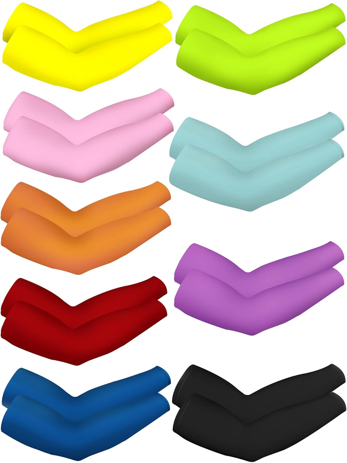 9 Pairs UV Protection Sleeves Cooling Sleeves Long Arm Covers Arm Sleeves for Men and Women