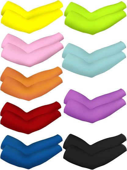 9 Pairs UV Protection Sleeves Cooling Sleeves Long Arm Covers Arm Sleeves for Men and Women