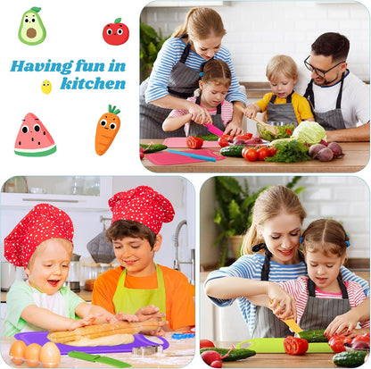60 Pcs Kids Knife Set Kids Plastic Knife with Cutting Board Toddler Knifes Serrated Edges Kids Chopping Board Kids Cooking Utensils for Salad Fruit Preschool Cooking Class Party