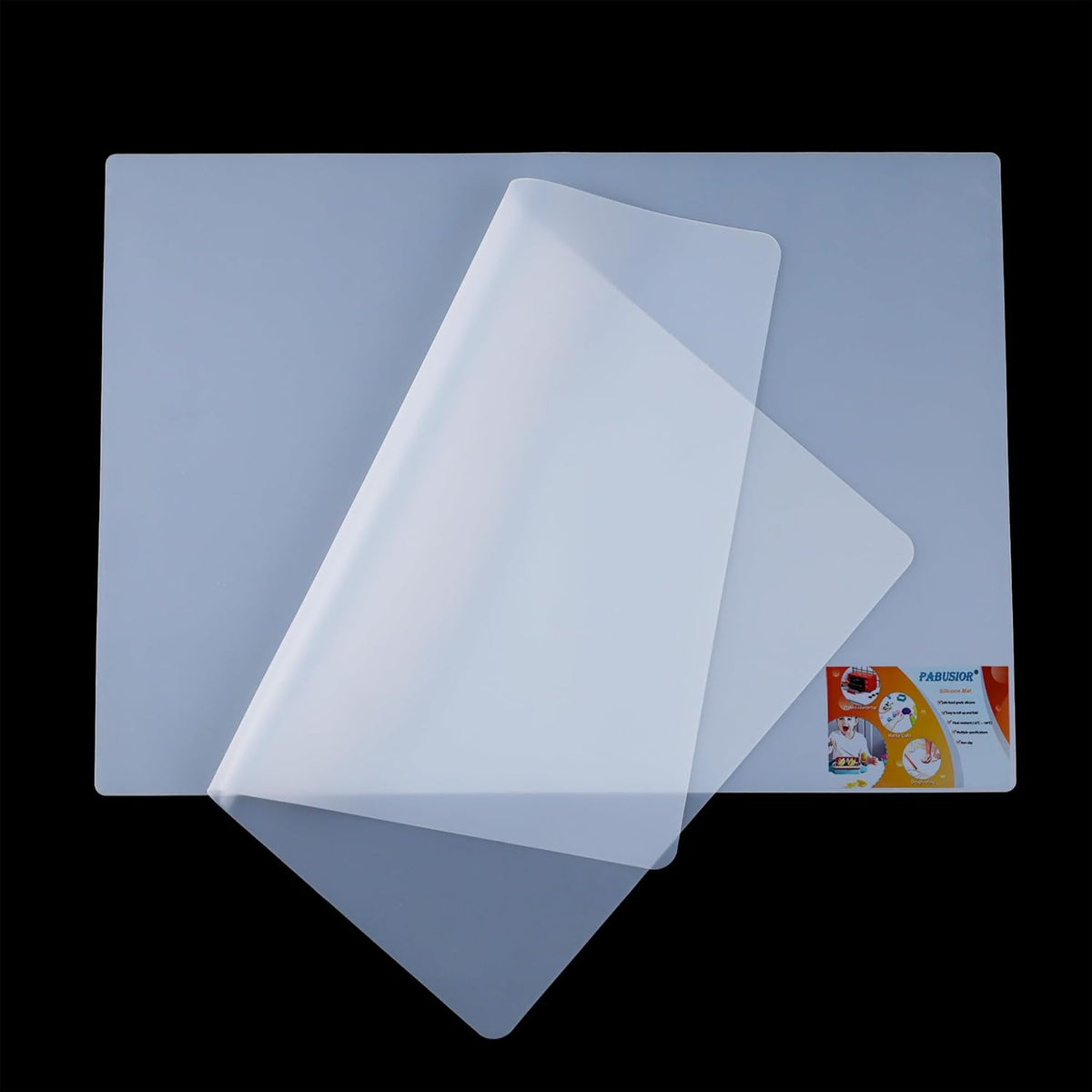 Clear Silicone Mats for Crafts: Non-Slip Heat Resistant 2/Pack | Translucent Nonstick Silicone Placemats - Silicone Pad for Jewelry Art Epoxy Resin Slime Sheet Nail DIY 11.8"W x 15.75"L