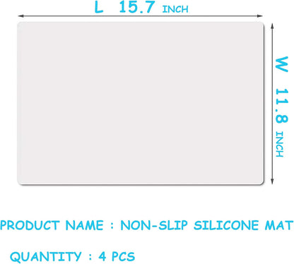 Clear Silicone Mats for Crafts: Non-Slip Heat Resistant 2/Pack | Translucent Nonstick Silicone Placemats - Silicone Pad for Jewelry Art Epoxy Resin Slime Sheet Nail DIY 11.8"W x 15.75"L