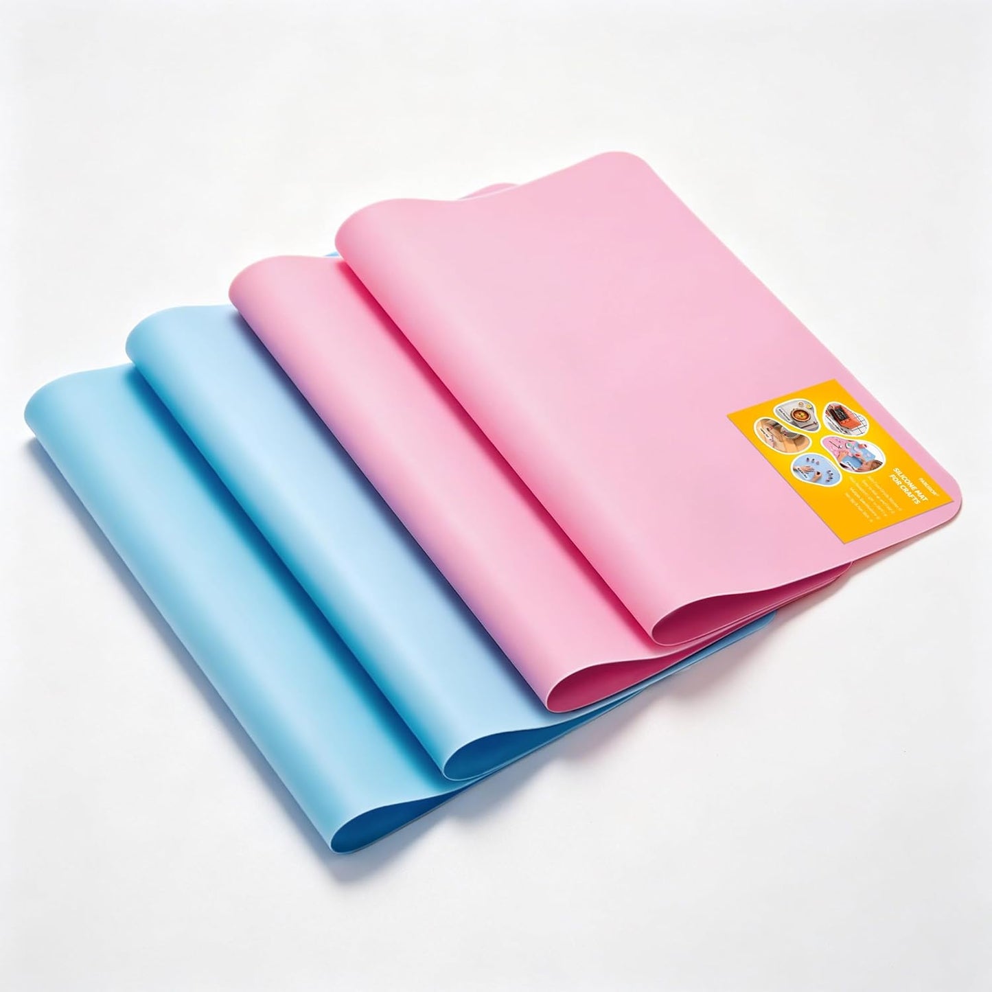 Clear Silicone Mats for Crafts: Non-Slip Heat Resistant 2/Pack | Translucent Nonstick Silicone Placemats - Silicone Pad for Jewelry Art Epoxy Resin Slime Sheet Nail DIY 11.8"W x 15.75"L
