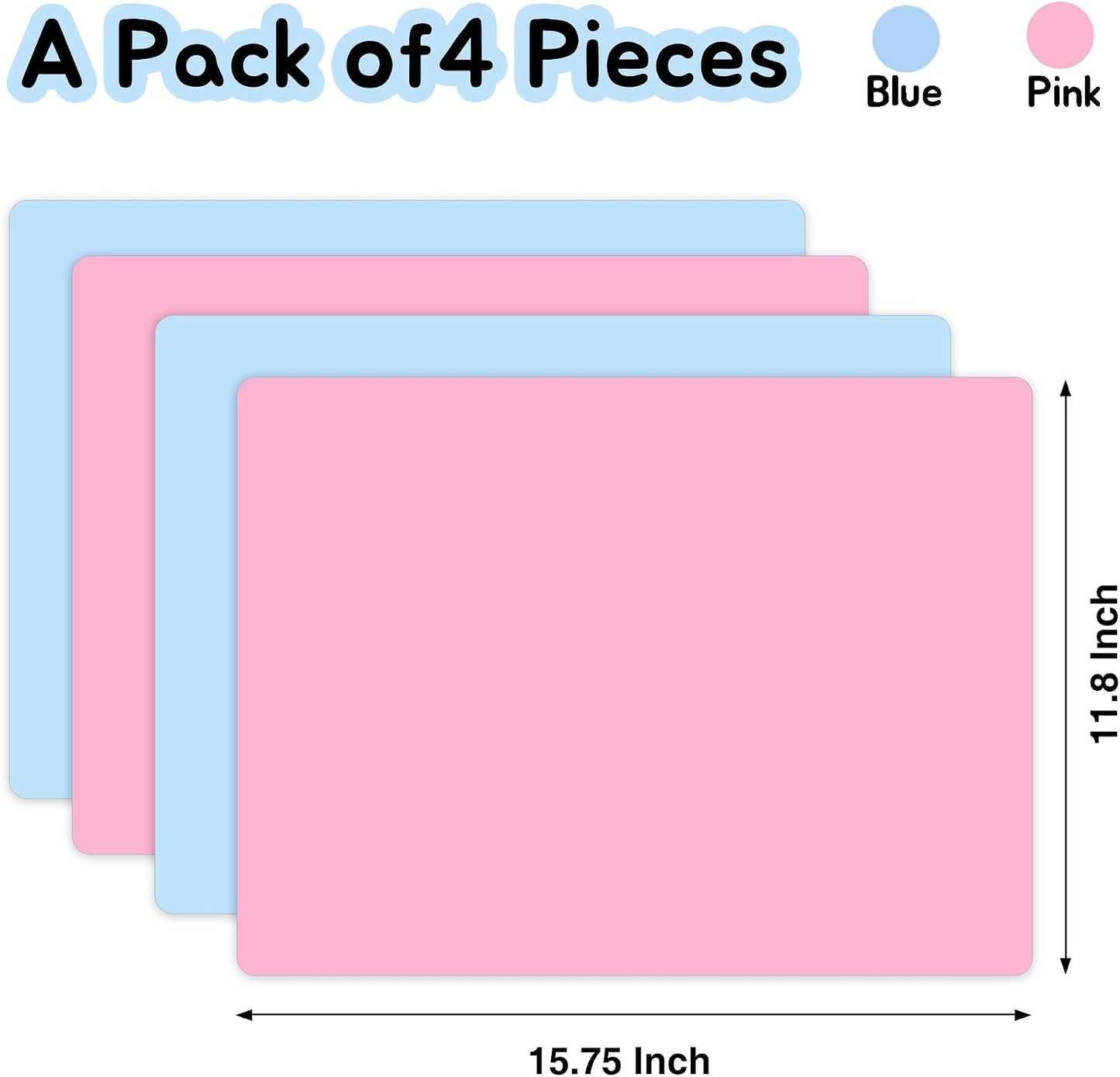 Clear Silicone Mats for Crafts: Non-Slip Heat Resistant 2/Pack | Translucent Nonstick Silicone Placemats - Silicone Pad for Jewelry Art Epoxy Resin Slime Sheet Nail DIY 11.8"W x 15.75"L