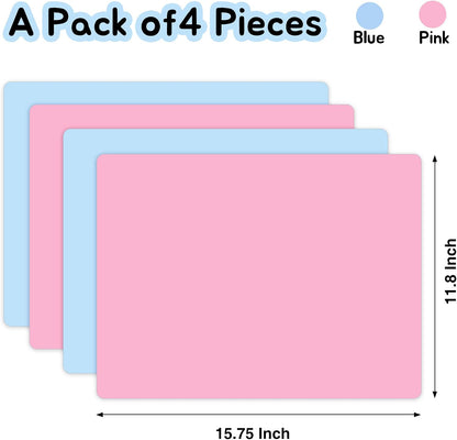 Clear Silicone Mats for Crafts: Non-Slip Heat Resistant 2/Pack | Translucent Nonstick Silicone Placemats - Silicone Pad for Jewelry Art Epoxy Resin Slime Sheet Nail DIY 11.8"W x 15.75"L