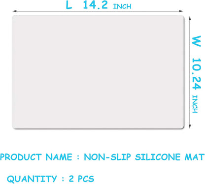 Clear Silicone Mats for Crafts: Non-Slip Heat Resistant 2/Pack | Translucent Nonstick Silicone Placemats - Silicone Pad for Jewelry Art Epoxy Resin Slime Sheet Nail DIY 11.8"W x 15.75"L