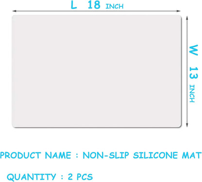Clear Silicone Mats for Crafts: Non-Slip Heat Resistant 2/Pack | Translucent Nonstick Silicone Placemats - Silicone Pad for Jewelry Art Epoxy Resin Slime Sheet Nail DIY 11.8"W x 15.75"L