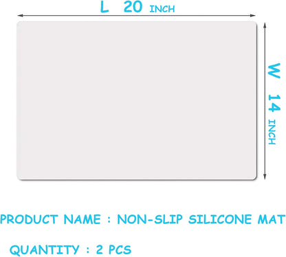 Clear Silicone Mats for Crafts: Non-Slip Heat Resistant 2/Pack | Translucent Nonstick Silicone Placemats - Silicone Pad for Jewelry Art Epoxy Resin Slime Sheet Nail DIY 11.8"W x 15.75"L