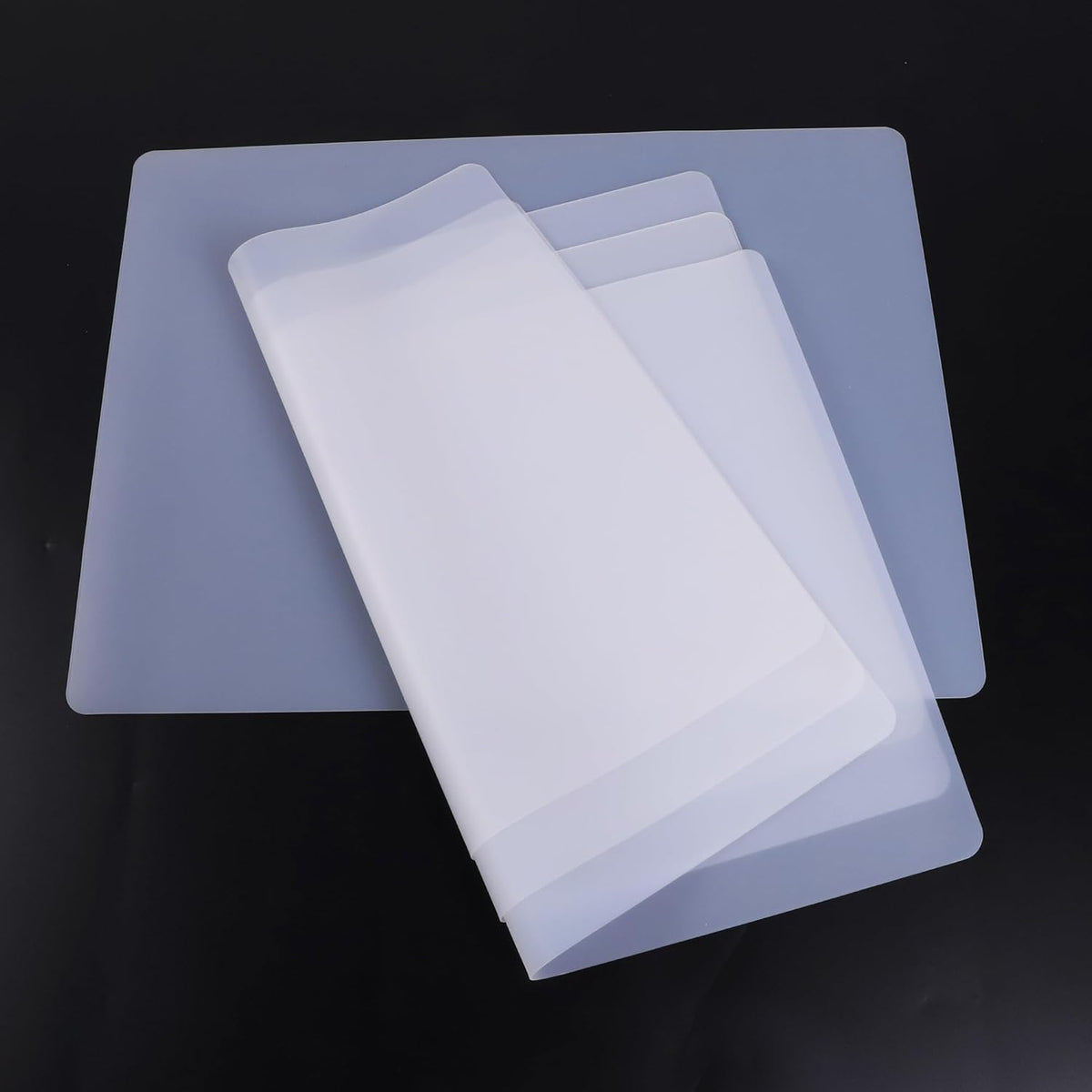 Clear Silicone Mats for Crafts: Non-Slip Heat Resistant 2/Pack | Translucent Nonstick Silicone Placemats - Silicone Pad for Jewelry Art Epoxy Resin Slime Sheet Nail DIY 11.8"W x 15.75"L