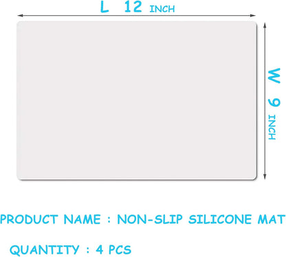 Clear Silicone Mats for Crafts: Non-Slip Heat Resistant 2/Pack | Translucent Nonstick Silicone Placemats - Silicone Pad for Jewelry Art Epoxy Resin Slime Sheet Nail DIY 11.8"W x 15.75"L