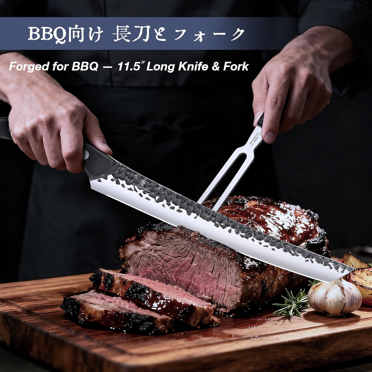 8 PCS Butcher Knife Set, Japanese Kitchen Chef Knife Set | Hand Forged Knife Set with Leather Roll Bag, Sharp Meat Cleaver Knife for Kitchen & Hunting & Camping & BBQ, Gifts for Men