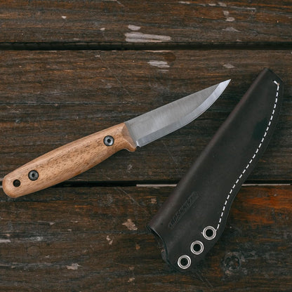 Finn Lite - Puukko Knife - Fixed-Blade 8Cr13MoV Stainless Steel Knife with Leather Sheath - Small Full Tang Camping Knives - Scandinavian Camp Utility Knives