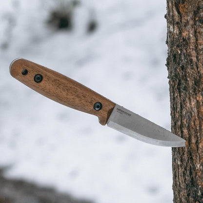 Finn Lite - Puukko Knife - Fixed-Blade 8Cr13MoV Stainless Steel Knife with Leather Sheath - Small Full Tang Camping Knives - Scandinavian Camp Utility Knives