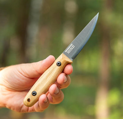 Finn Lite - Puukko Knife - Fixed-Blade 8Cr13MoV Stainless Steel Knife with Leather Sheath - Small Full Tang Camping Knives - Scandinavian Camp Utility Knives