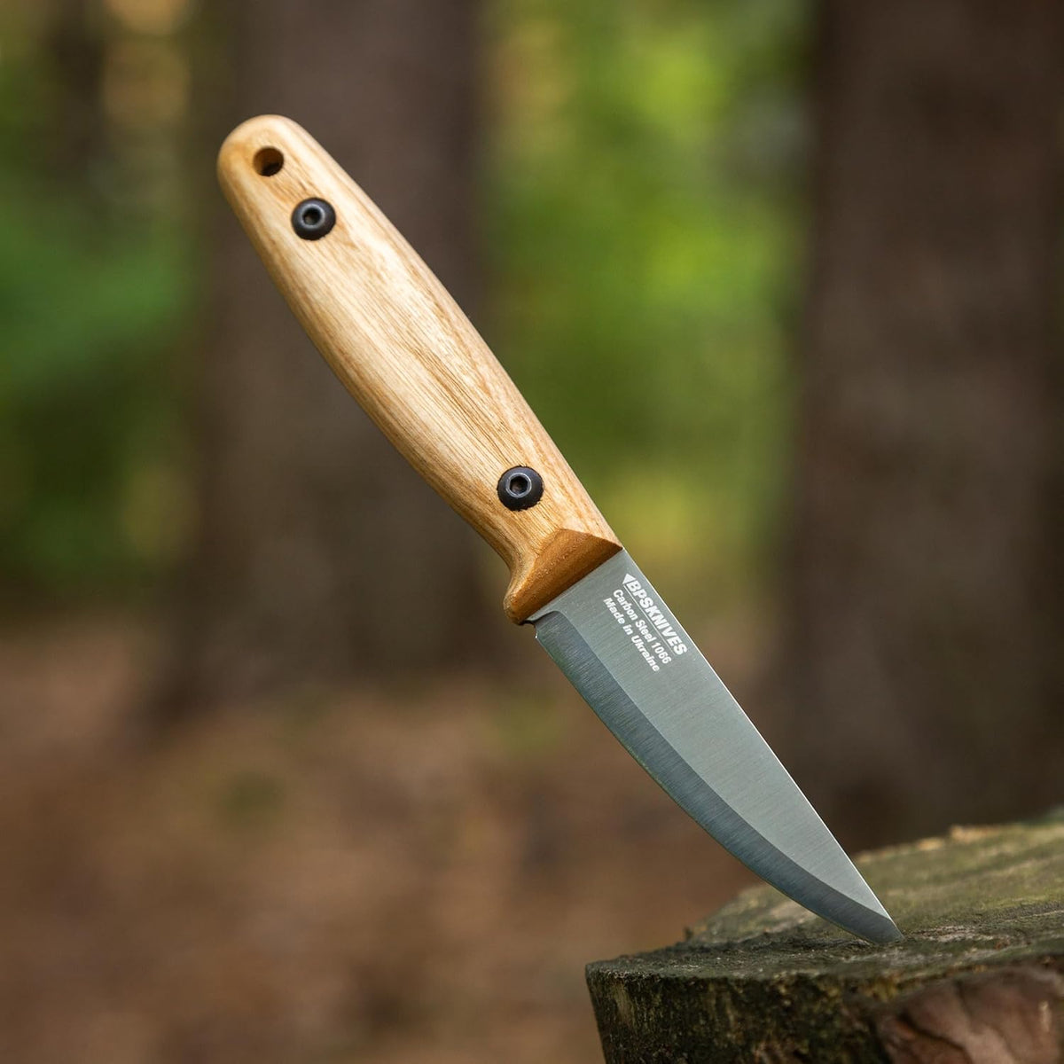 Finn Lite - Puukko Knife - Fixed-Blade 8Cr13MoV Stainless Steel Knife with Leather Sheath - Small Full Tang Camping Knives - Scandinavian Camp Utility Knives