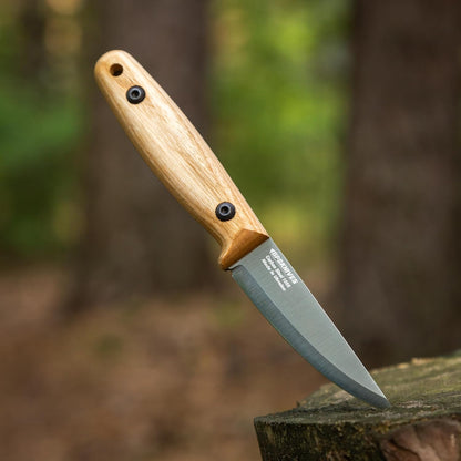 Finn Lite - Puukko Knife - Fixed-Blade 8Cr13MoV Stainless Steel Knife with Leather Sheath - Small Full Tang Camping Knives - Scandinavian Camp Utility Knives