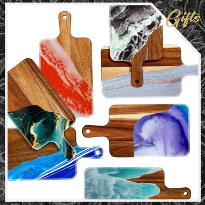 10 Pcs Wood Cutting Board with Handle 15.7 x 7.8 Inch Acacia Wooden Serving Kitchen Chopping Boards for Pizza, Bread, Cheese, Charcuterie, Fruit, Vegetables(Acacia)