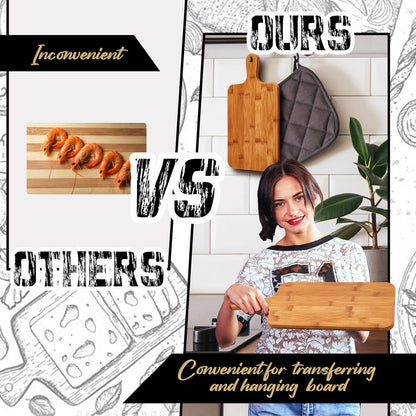 10 Pcs Wood Cutting Board with Handle 15.7 x 7.8 Inch Acacia Wooden Serving Kitchen Chopping Boards for Pizza, Bread, Cheese, Charcuterie, Fruit, Vegetables(Acacia)