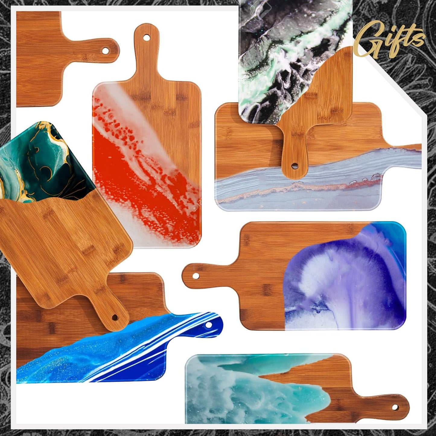 10 Pcs Wood Cutting Board with Handle 15.7 x 7.8 Inch Acacia Wooden Serving Kitchen Chopping Boards for Pizza, Bread, Cheese, Charcuterie, Fruit, Vegetables(Acacia)