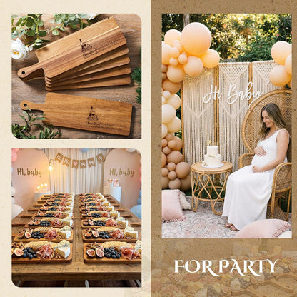 10 Pcs Wood Cutting Board with Handle 15.7 x 7.8 Inch Acacia Wooden Serving Kitchen Chopping Boards for Pizza, Bread, Cheese, Charcuterie, Fruit, Vegetables(Acacia)