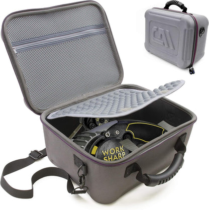 Travel Case Compatible with Work Sharp Knife & Tool Sharpener Ken Onion Edition - Protective Carrier with Shoulder Strap for Belts, Attachments and Other Accessories - Case Only